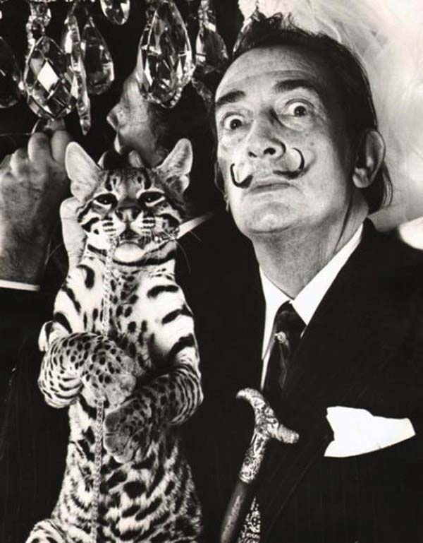 Salvador Dali and ocelot